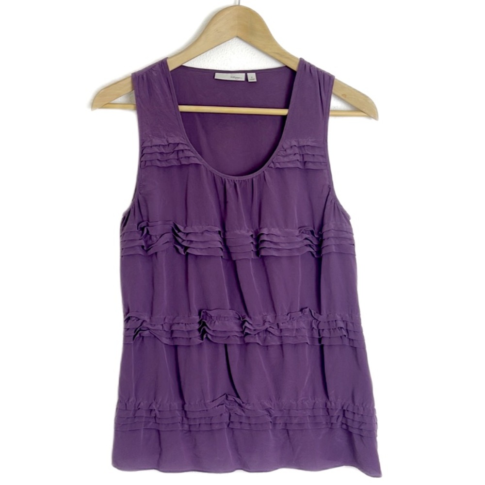 Halogen purple silk tank S